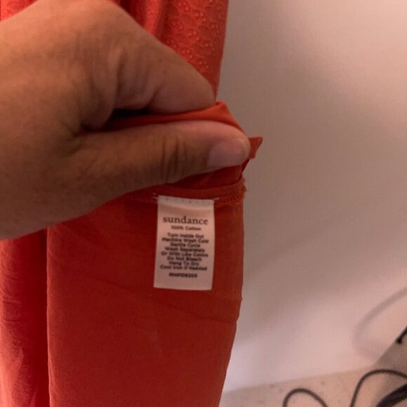 Sundance Womens Dress Size Small Orange Bohemian Embroidered Maxi Pure Cotton - Picture 8 of 8